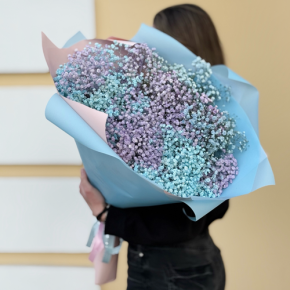 Букет "Радуга" из 15 гипсофил в Пущино