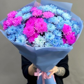 Букет "Матильда" из 15 кустовых хризантем в Пущино