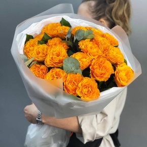 Букет из 21 оранжевой махровой розы (60 см) в Пущино