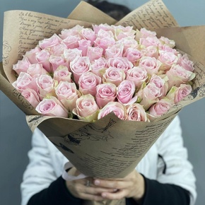 Букет из 51 пастельной розы (40 см) в Пущино