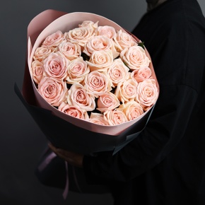 Букет "Пудровый" из 25 нежных роз (50 см) в Пущино