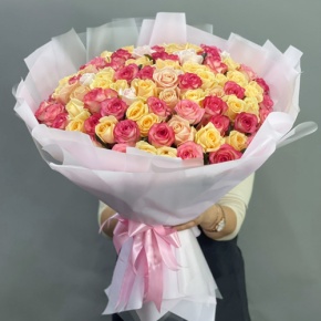 Букет из 101 розы  микс (70 см) в Пущино