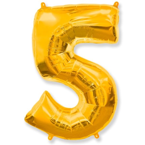 Шар гелиевый цифра 5 (40х102 см) в Пущино