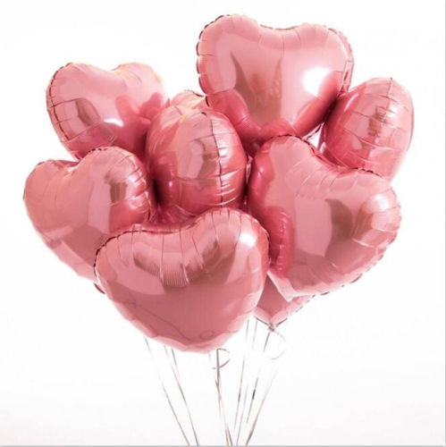 Сердце розовое фольгированный шар с гелием (45 см) в Пущино