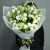Букет "Грин ти" из кустовых роз, гербер и эустом в Пущино
