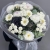 Букет "Белоснежная нежность" из георгин, брассики, хризантем Ньютон, эрингиума и гербер в Пущино